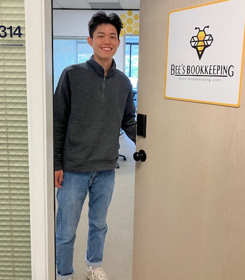 Catherine at the Bee's Bookkeeping Suite 314 office in Seattle